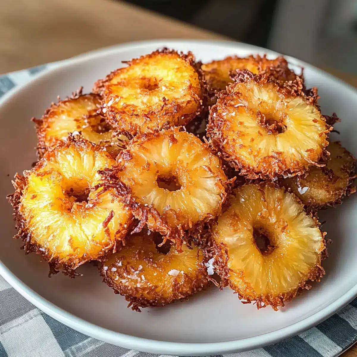 Gebratene Ananas mit Kokosnusskruste