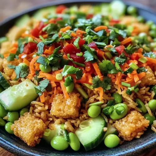 Asiatischer knuspriger Reissalat