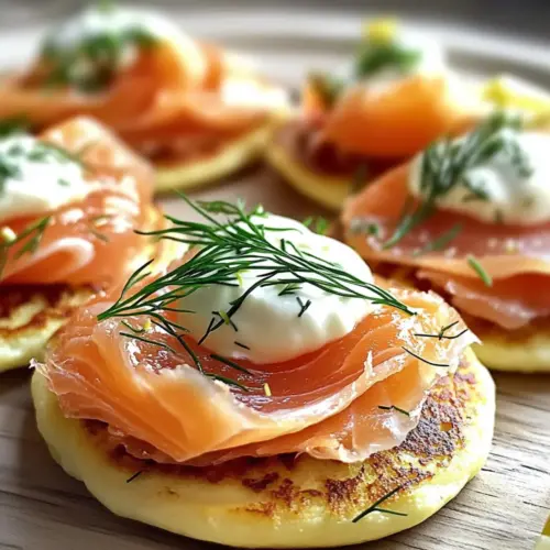 Einfache Blinis mit Räucherlachs