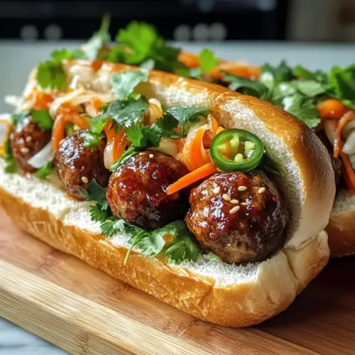 Koreanisches BBQ-Fleischbällchen Banh Mi