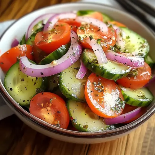 Marinierte Gurken-Tomaten-Zwiebel-Salat