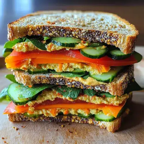 Gemüse- und Hummus-Sandwich