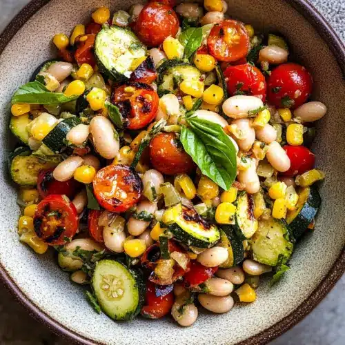 Weißer Bohnensalat mit Sommergemüse