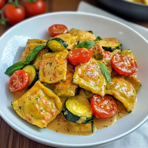 Creamy Maultaschen pan with zucchini and tomatoes