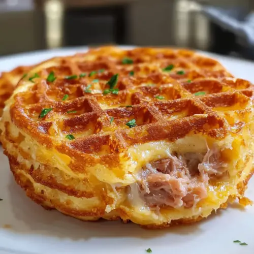 Herzhafter Thunfischschmelz-Chaffle